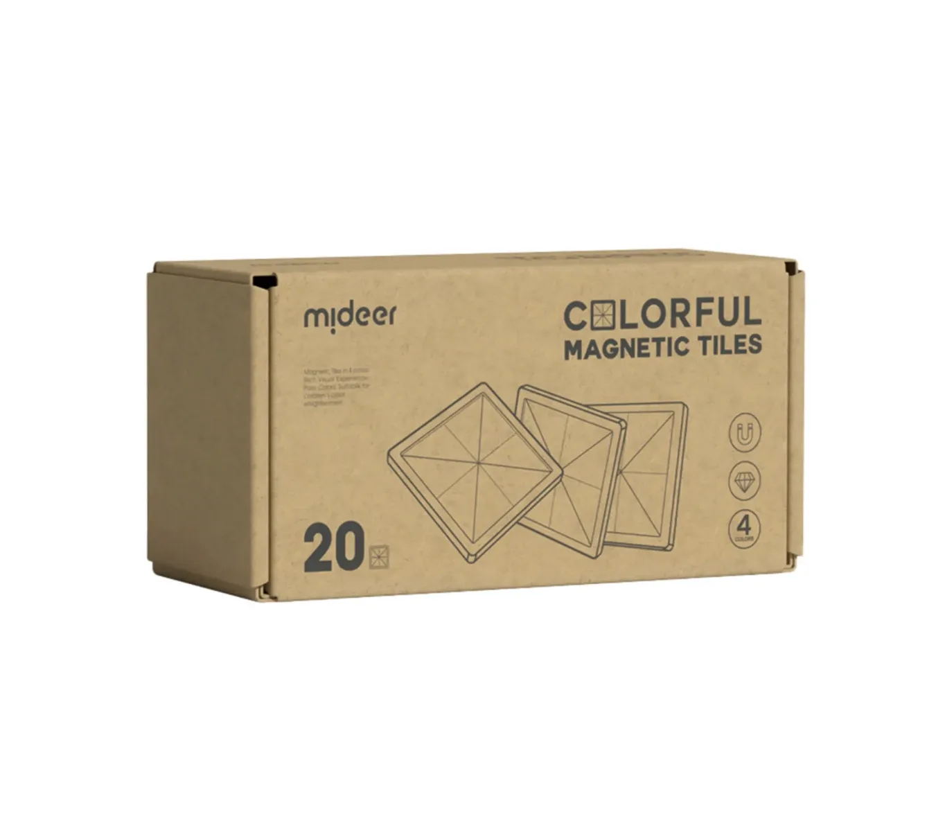 Magnetic Tiles, Warm Colors, 20pcs, by Mideer, magnetic, ages 1 to 7
