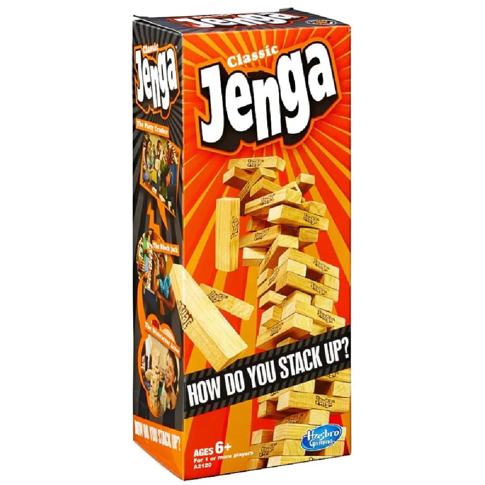 Classic Jenga, by Hasbro, board games, ages 6+
