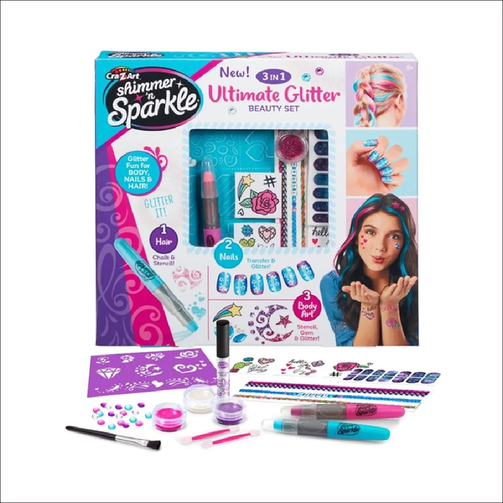 Cra-Z-Art 3 in 1 Ultimate Glitter Beauty, by cra-z-art, fashion, ages 8+