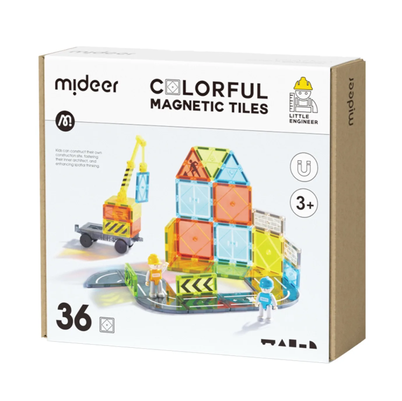 Magnetic Tiles, Little Architect, 36pcs, by Mideer, magnetic, ages 3+