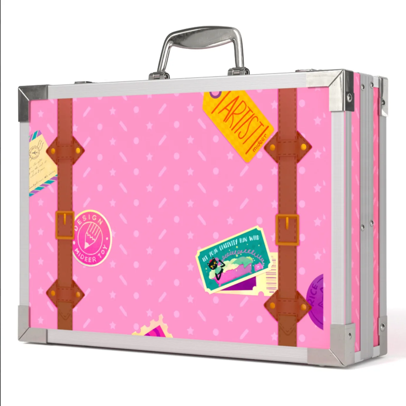 Little Artist Suitcase Art Set, Pink, by Mideer, coloring and painting