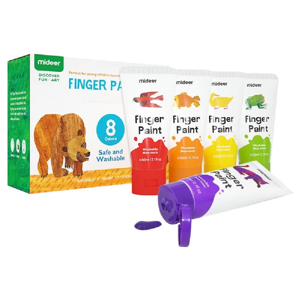 Finger Paint, 8 Colors, by Mideer, coloring and painting, ages 1 to 4