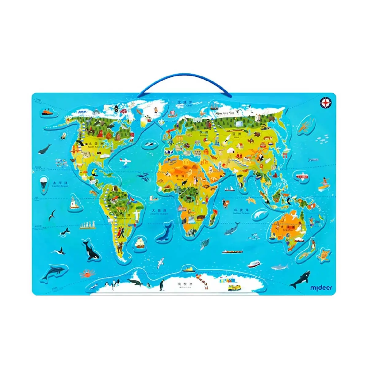 Magnetic Puzzle World Map, by Mideer, puzzles, ages 3+