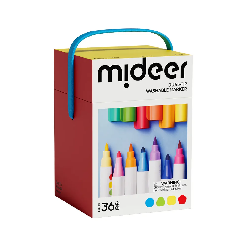 Dual-Tip Washable Marker 36 Colors, by Mideer, coloring and painting, ages 3+