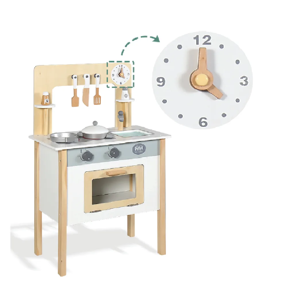 Wooden Kitchen Set, Kitchen with Cookware Accessories, A, by One Elephant, wooden pretend toys, ages 1 to 4