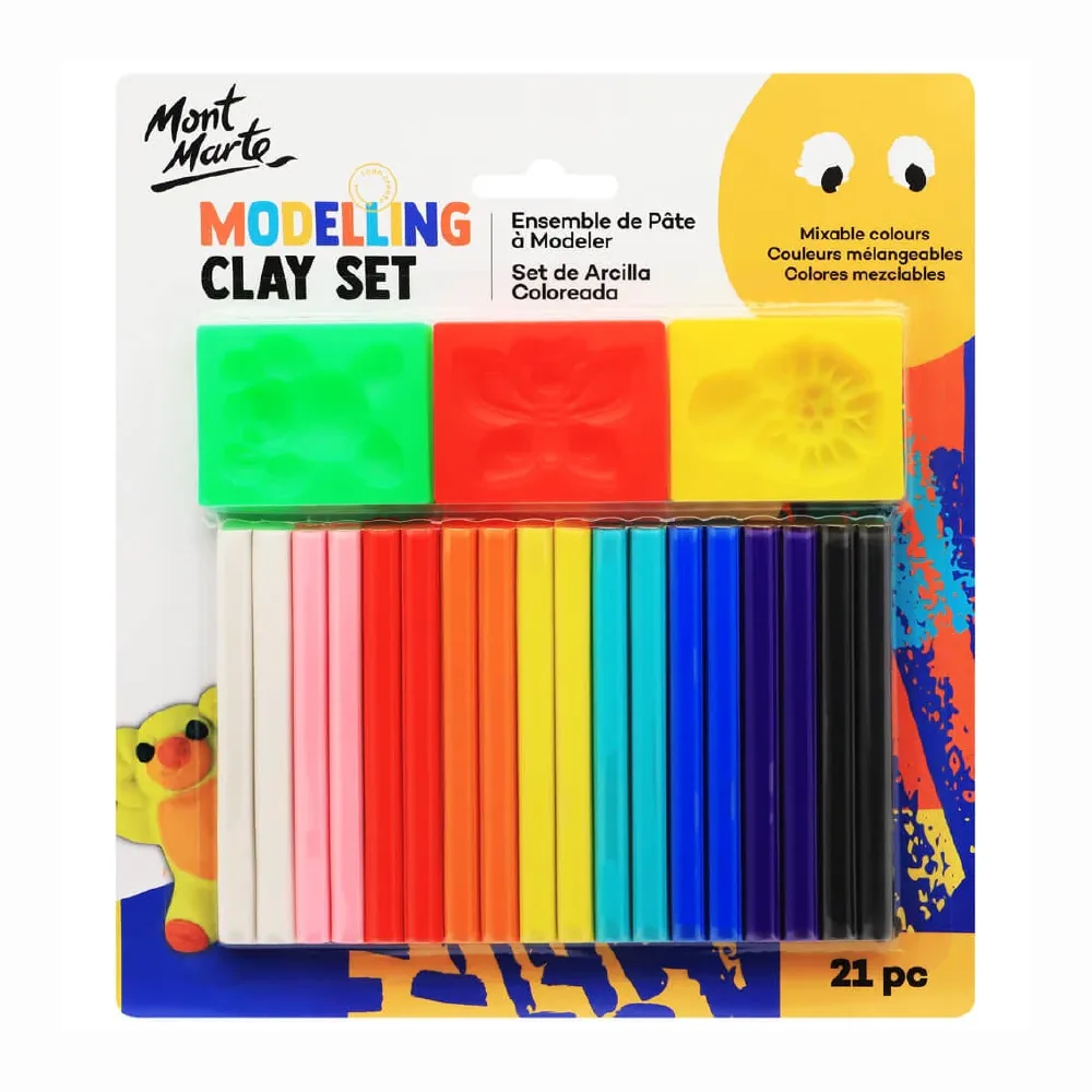 Modelling Clay Set, 21pcs, by Mont Marte, coloring and painting, ages 3+
