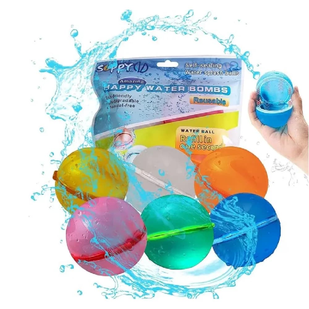 Reusable Magnetic Water Balloon, 6 Pcs Per Pack, summer, 12 months+