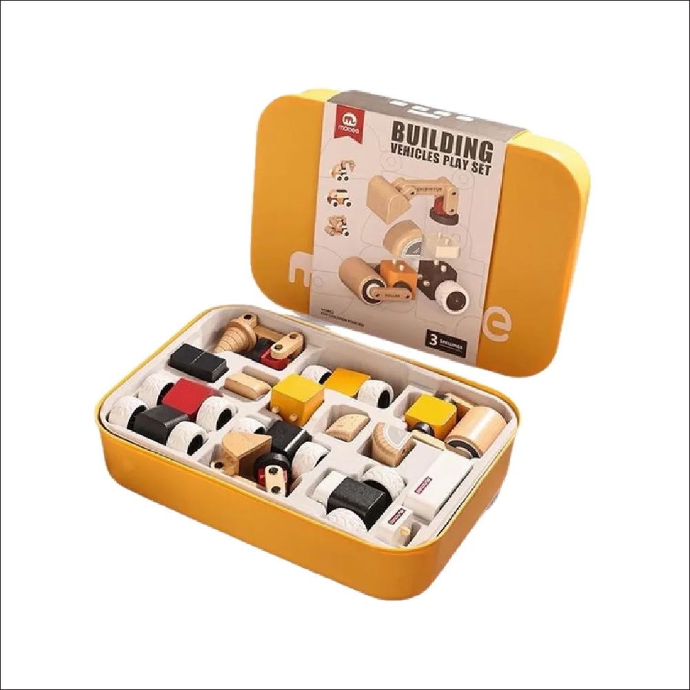 Building Vehicles Play Set, by mobee, cars, ages 3+