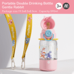 Portable Double Drinking Bottle: Gentle Rabbit of Plant City - Image 5