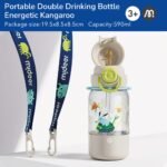 Portable Double Drinking Bottle: Energetic Kangaroo of Plant City - Image 5