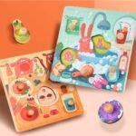 Wooden Peg Puzzle - Dinner Time - Image 2