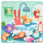 Wooden Peg Puzzle – Bath Time