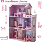 Olivia's Little World Dreamhouse Tiffany 3-Story Wooden Doll House and 13-pc. Accessory Set for 12" Dolls - Image 2