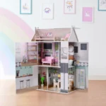 Teamson - Olivia's Little World Dreamland Farmhouse 3-Story Wooden Doll House and 11-pc. Accessory Set for 12" Dolls - Image 2