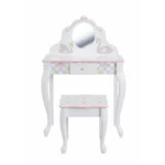 Fantasy Fields Swan Lake Kids Dressing Table & Stool, Vanity Set With Mirror & Storage