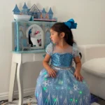 Teamson Kids Dreamland Princess Wooden Play Vanity Set with Mirror, Shelf, Storage Drawer, Stool, and Accessories for 12" Dolls, White and Blue - Image 6