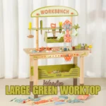 Wooden Large Green Worktop Tool Bench - Image 2
