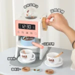 Wooden Corner Kitchen with Coffee Maker Pretend Cooking Playset - Image 4