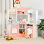 Wooden Corner Kitchen with Coffee Maker Pretend Cooking Playset - Image 2