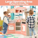 Wooden Corner Kitchen with Coffee Maker Pretend Cooking Playset - Image 7