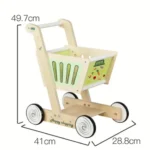 Wooden Shopping Cart Pretend Play - Green - Image 3