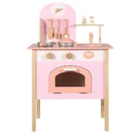 Wooden Kitchen Set, Kitchen with Cookware Accessories - Pink - B