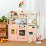 Wooden Kitchen – Pink with Bread Maker , Cooler & Laundry - Image 2