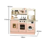 Wooden Kitchen – Pink with Bread Maker , Cooler & Laundry - Image 8
