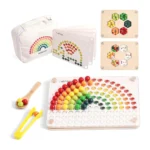 Wooden Peg Board - Rainbow