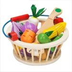 Wooden Vegetables Basket – Pretend Play