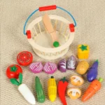 Wooden Vegetables Basket – Pretend Play - Image 2