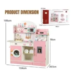 Little Angel - Kids Wooden Kitchen Playset - Pink - Image 3