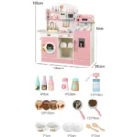 Little Angel - Kids Wooden Kitchen Playset - Pink - Image 5