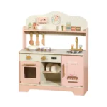 One Elephant - Pink Wooden Play Kitchen Set with Accessories