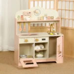 One Elephant - Pink Wooden Play Kitchen Set with Accessories - Image 2