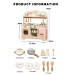 One Elephant - Pink Wooden Play Kitchen Set with Accessories - Image 3