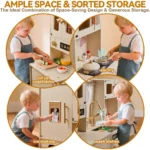Play Kitchen for Kids Wooden Pretend - Image 3