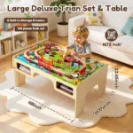 Wooden Activity Train Table Set - Image 4