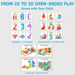 Mideer - Colorful Magnetic Tiles - 160 Pcs - Image 3