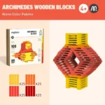 Mideer - Archimedes Wooden Blocks - Warm Color Palette - Image 2