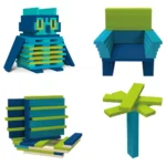 Mideer - Archimedes Wooden Blocks - Cool Color Palette - Image 3