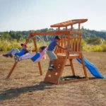 Dolphin PlayGround - Swings Slide And SandBox PlaySet - Image 3