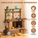 One Elephant - Wooden Outdoor Mud Kitchen Playset with Wheels - Image 6