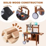 One Elephant - Wooden Outdoor Mud Kitchen Playset with Wheels - Image 4