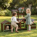 One Elephant - Wooden Outdoor Kitchen & Pet House Play Set - Image 8