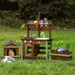 One Elephant - Wooden Outdoor Kitchen & Pet House Play Set - Image 2