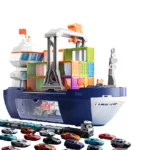 Cargo Ship Playset With Construction Crane & Mini Cars - Image 5