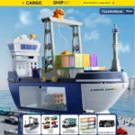 Cargo Ship Playset With Construction Crane & Mini Cars - Image 4