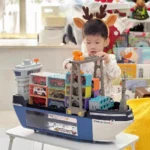 Cargo Ship Playset With Construction Crane & Mini Cars - Image 10