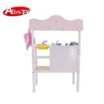 Acool Toy - Wooden Pretend Pink Kitchen set - Image 6